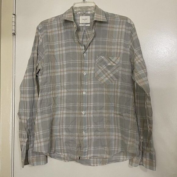Billy Reid Long Sleeve Button Shirt Mens Multicolor Plaid Cotton Standard small - Picture 1 of 5